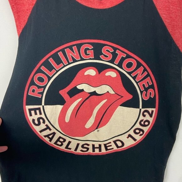 Bravado Rolling Stones Red Black Muscle Tee T-Shirt Size Small Cotton Top Tongue - Picture 5 of 13